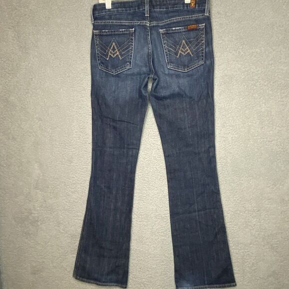 7 Seven For All Mankind "A" Pocket Jeans Womens 29 x 34 Flare Low rise Bootcut - Picture 2 of 13